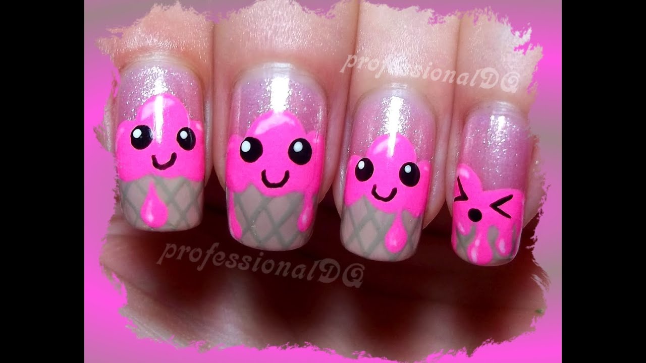 Ice Cream Nails [Strawberry & Unicorn Flavour]