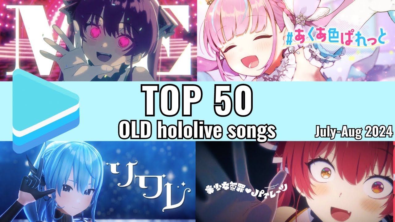 Top 50 OLD hololive songs of All Time [ July-August 2024 ]