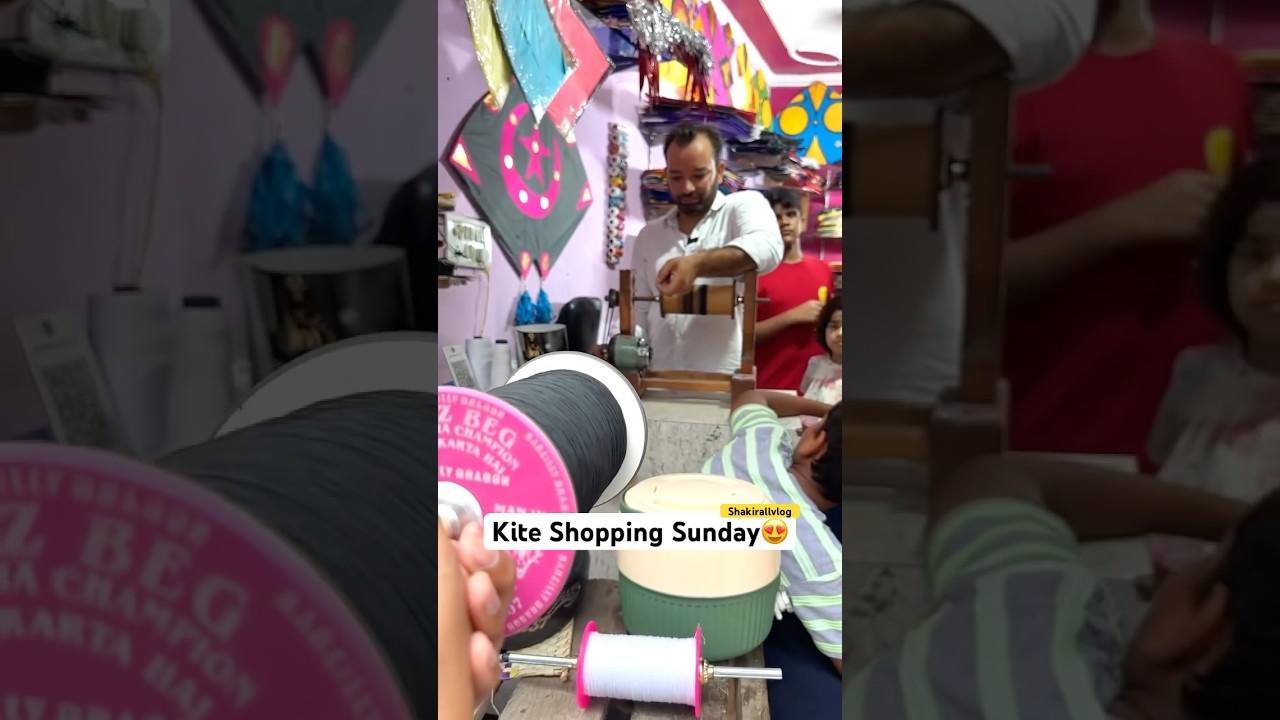 Kite Shopping😍// Manjha Charkhi Shopping🪁 #short #kiteshopping #patangbazi