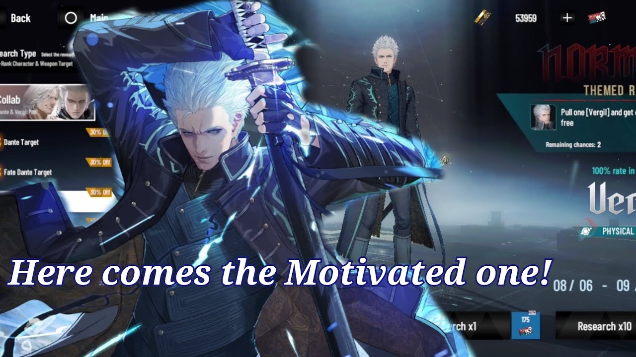 Here Comes the Motivated One! 🔥 Pulling Vergil in PGR x DMC5 Collab!