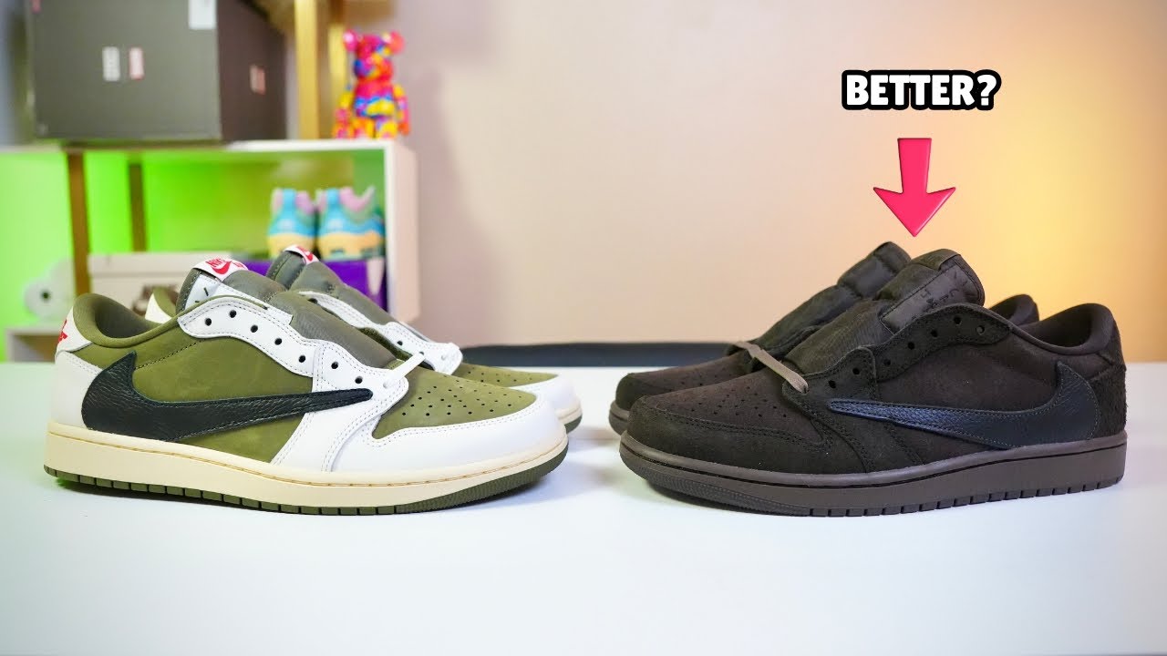JORDAN X TRAVIS SCOTT 1 LOW 'VELVET BROWN' OR MEDIUM OLIVE?? REVIEW + RELEASE DATE + STOCK