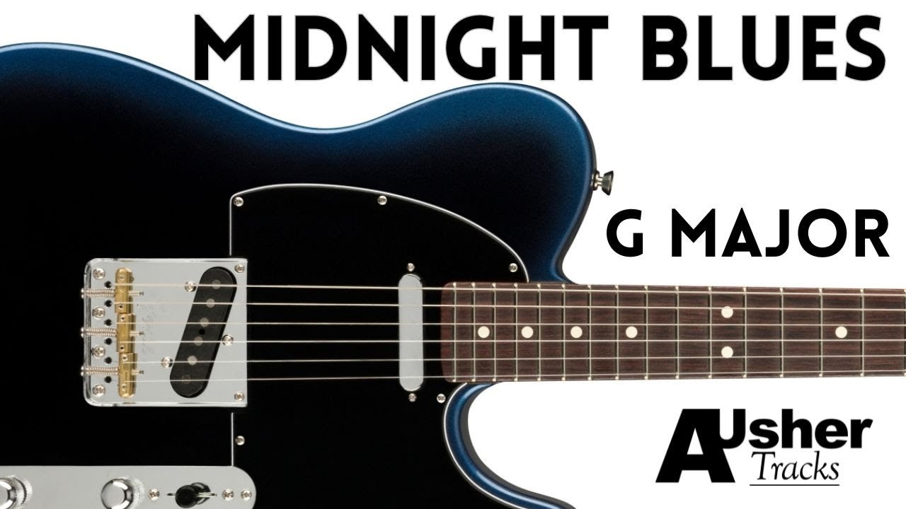 Midnight Blues Guitar Backing Track Jam in G major