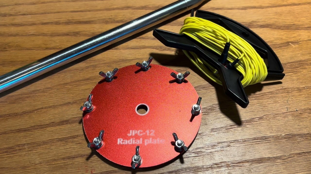 Installing & Testing the JPC-12 PAC-12 Antenna Radial Plate and Ground Radials & 17’ Whip Antenna