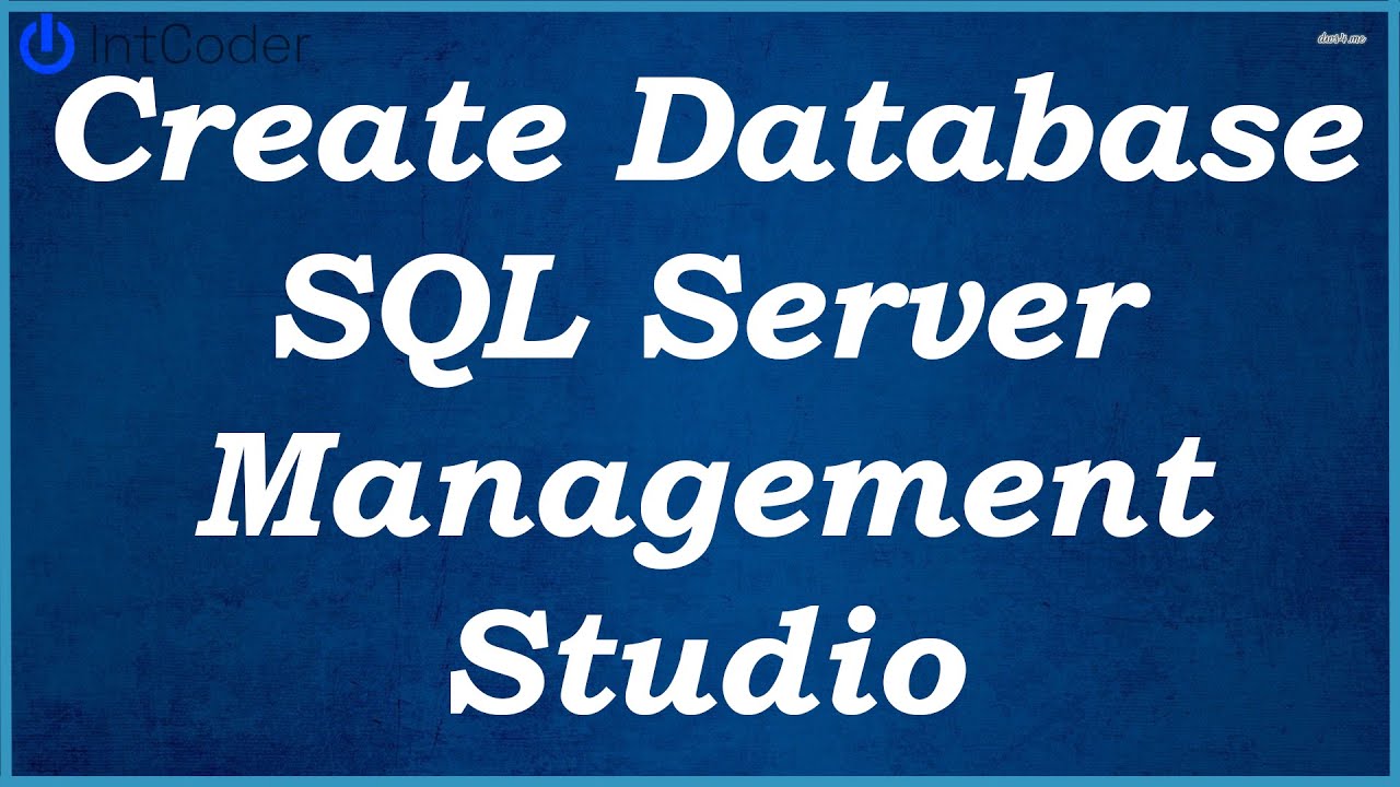 Создание базы данных SQL Server Management Studio