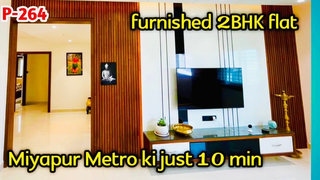 (P-264)2BHk Furnished ￼Resale Flat for sale in Hyderabad|Just 2years old|miyapur metro just 10mits