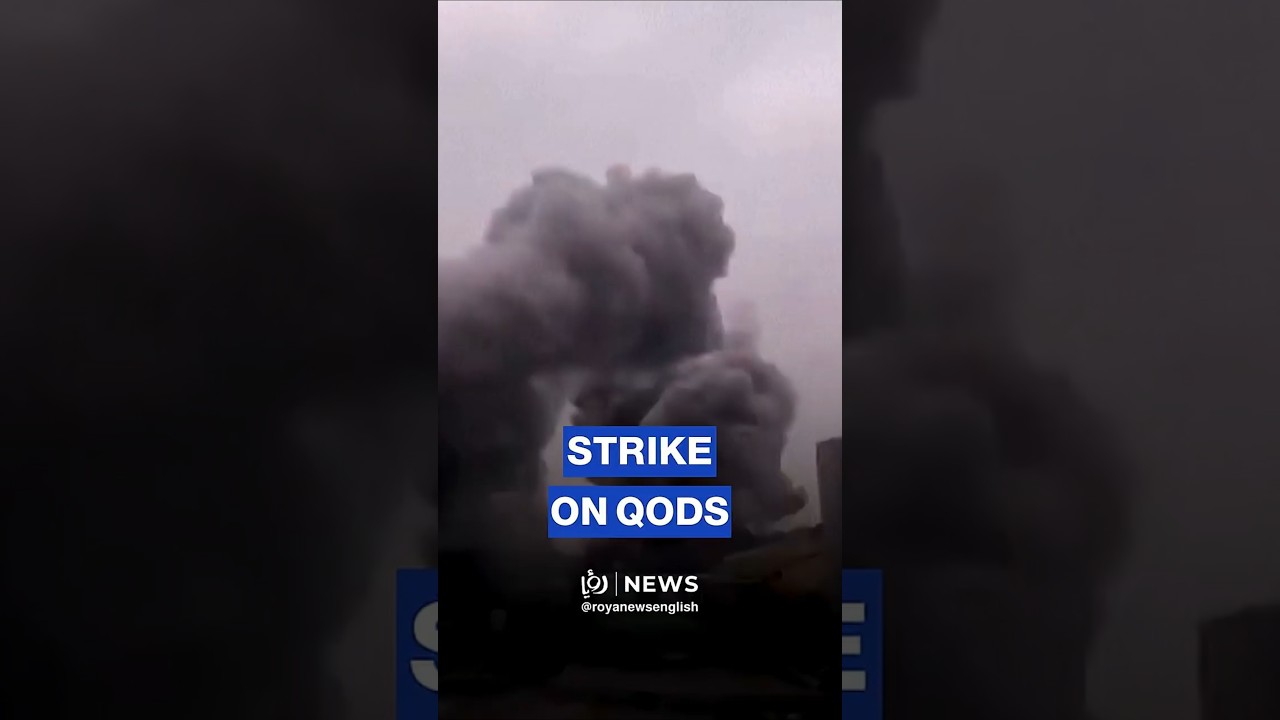 Thick smoke rises after strike on Iran’s Qods city