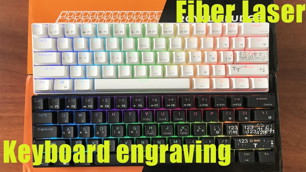 Royal Kludge keyboard laser engraving Thai language I Fiber laser keyboard engraving