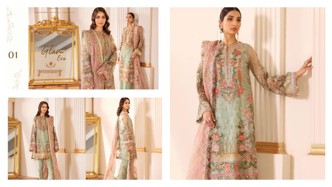 Baroque Chantelle Chiffon Collection 2020 - Unbox Capri Sea Pakistani Branded Clothes