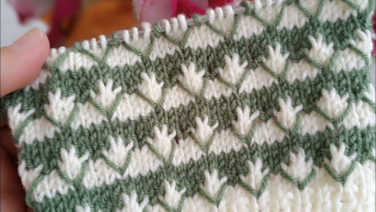🎊Kolay İki Renkli İki Şiş Örgü Model Bebek ve Yetişkin Örgüleri 🎊#knitting #crochet #babyknits 🎊