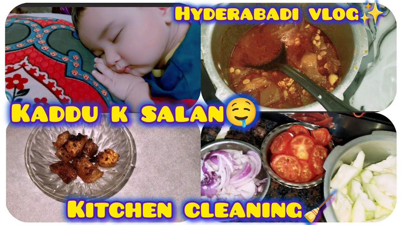 Hyderabadi kaddu ka salan🤤+kitchen cleaning 🧹#rababmoosvi #viralvideo #hyderabad #dailyvlog #ytshort
