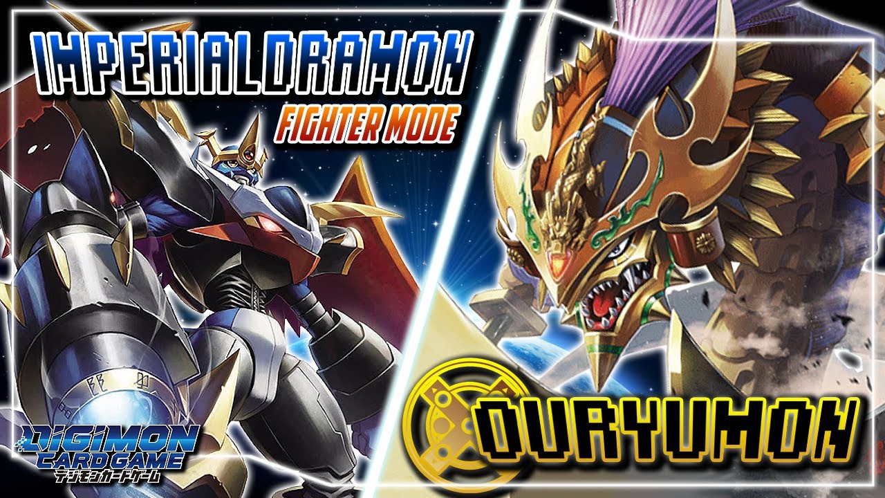 Digimon Card Game :  Imperialdramon Fighter Mode (Blue) VS  Ouryumon (Black) [BT-08]