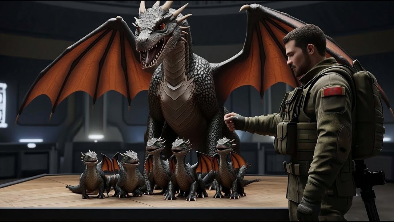 Human Soldier Buys Lone Dragon and Her Five Babies at Auction—Days Later,One Calls Him Dad HFY Story