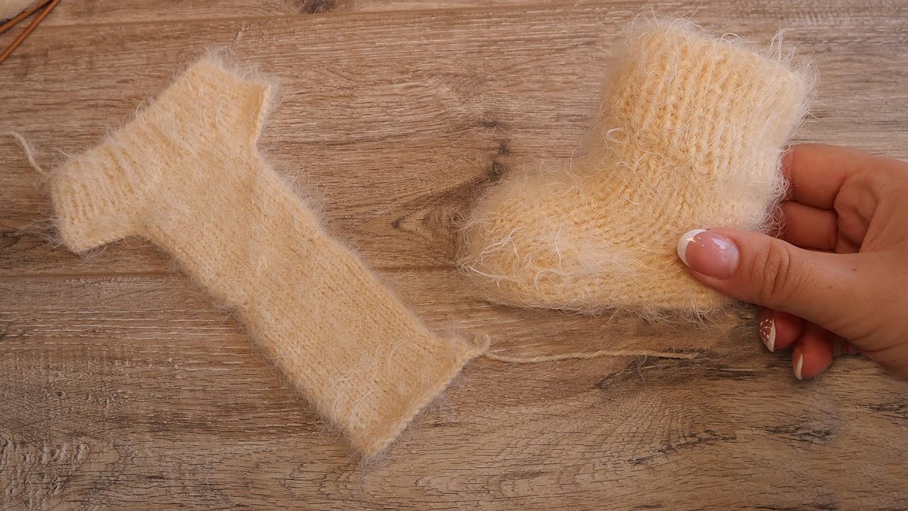 Детские носочки на двух спицах | Two Needle Baby Socks knit pattern
