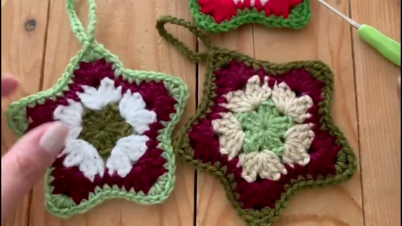 🌟 How to crochet Christmas Star Ornaments !! Double sided !!🌟🌟 crochet tutorial 