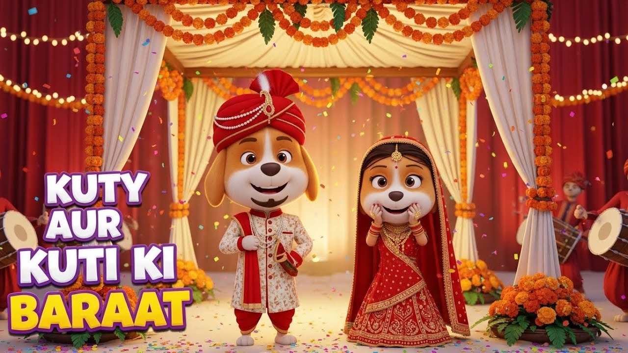 Kuty Aur Kuti Ki Baraat  | Funny Kids Wedding Song | Kids Cartoon