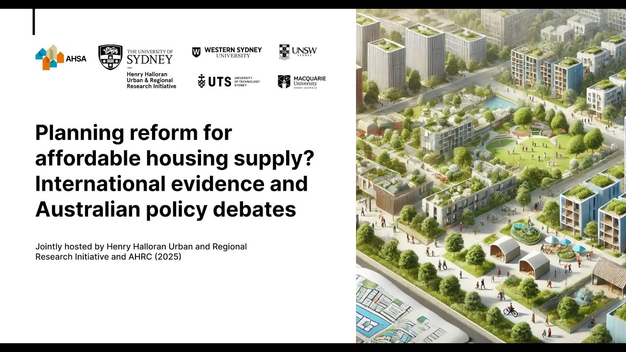 Planning reform for affordable housing supply? International evidence and Australian policy debates