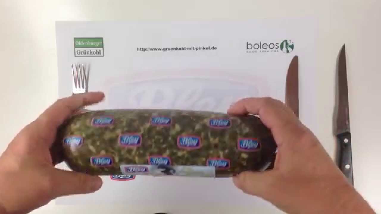 gruenkohl mit pinkel mettenden pfanne