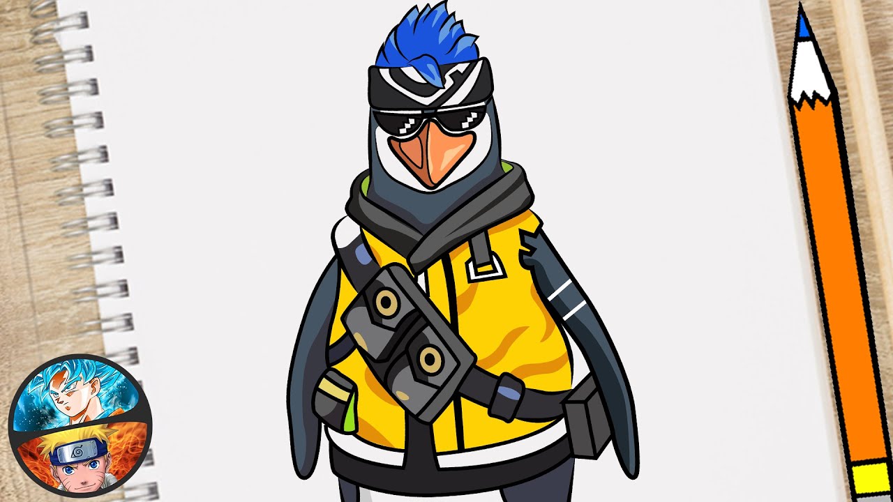 COMO DIBUJAR LA MASCOTA PINGUINO DOM PISTANTE DE FREE FIRE dibujos