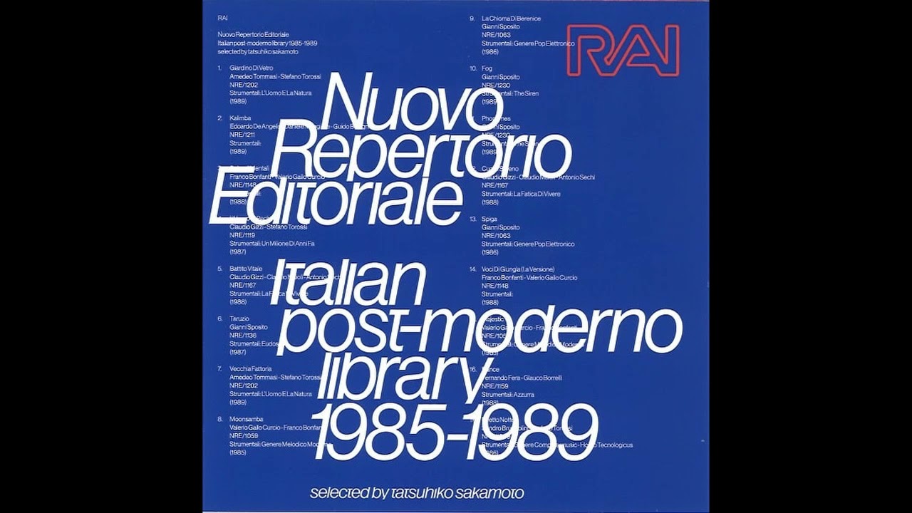 RAI Nuovo Repertorio Editoriale Italian Post-Moderno Library 1985-1989 ::: Tatsuhiko Sakamoto