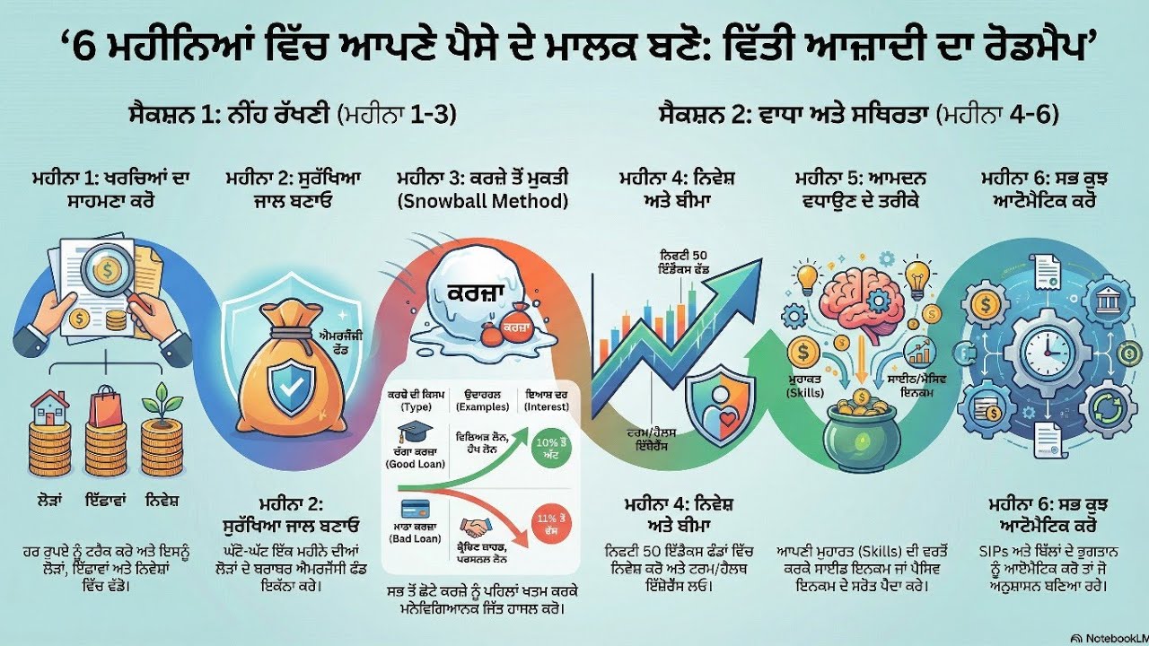 6 months plan to take charge of your Finances।ਕੀ ਤੁਹਾਡੀ ਵਿਤੀ ਜ਼ਿੰਦਗੀ 6 ਮਹੀਨਿਆਂ ਵਿੱਚ ਬਦਲ ਸਕਦੀ ਹੈ?