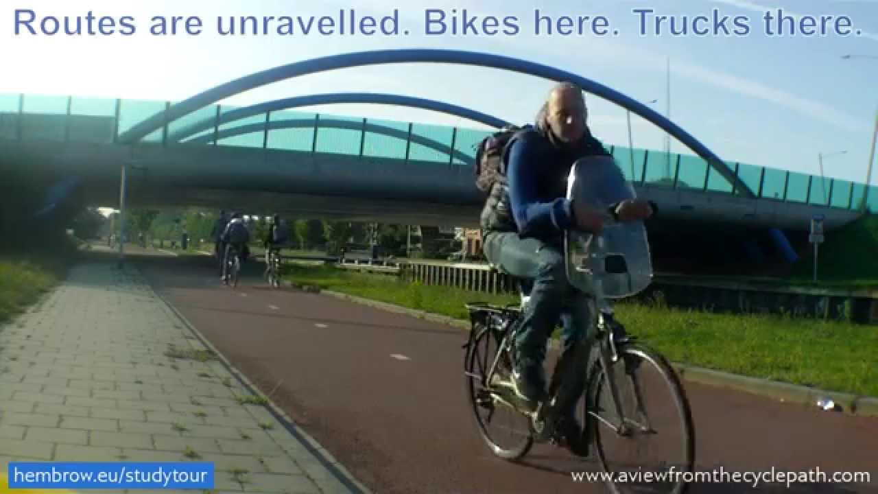The best cycling tunnel in Assen is a bridge. But what's most important is the grid.