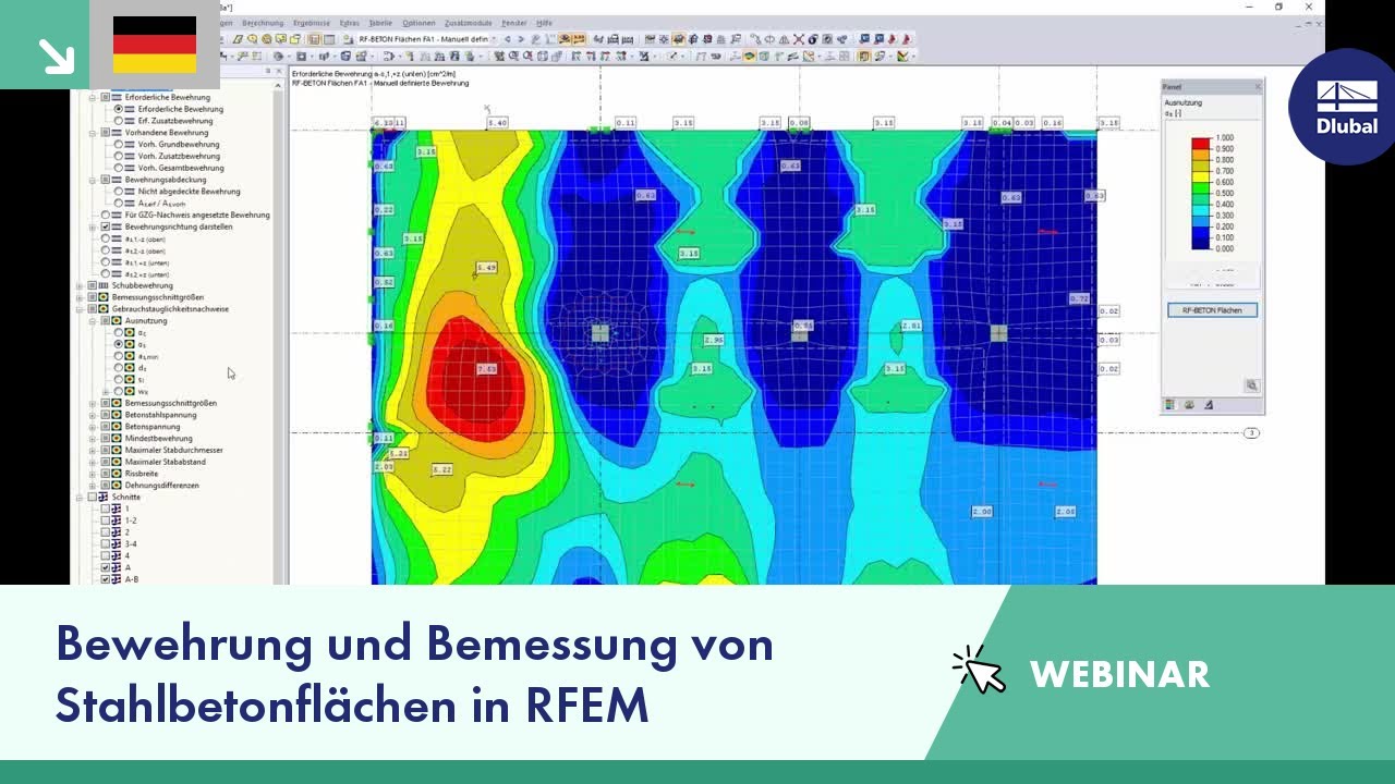 Webinar: Bewehrung und Bemessung von Stahlbetonflächen in RFEM