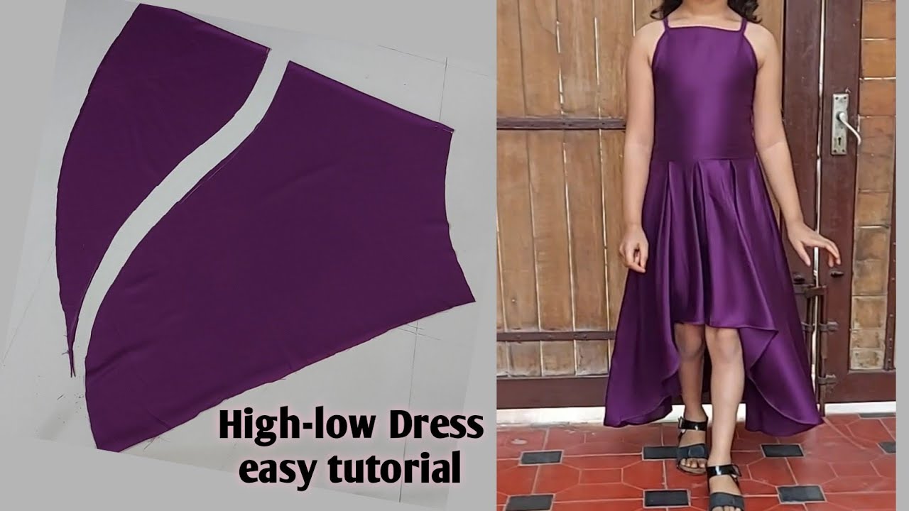 High Low Baby Dress/Frock Cutting and Stitching/Box pleated high low baby dress /easy tutorial