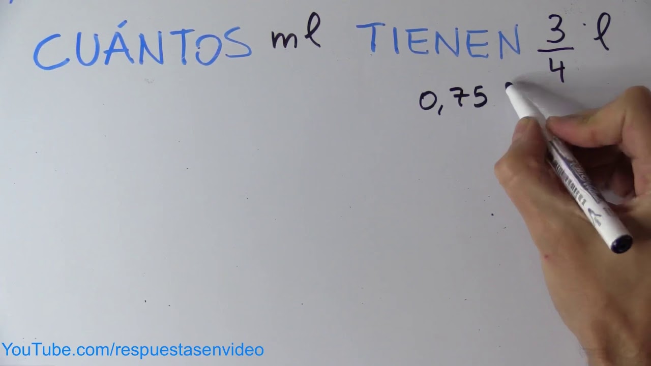 Cuantos mililitros tienen 3/4 de litro