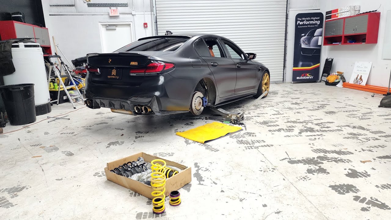 BMW M5 F90 - KW HAS lowering Springs Installation video DIY Step by Step H.A.S.