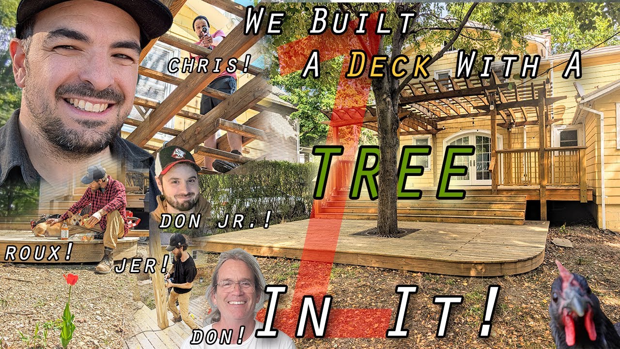 How To Build A Deck With A Tree In It! Ep. 1 |  Design & Door Install