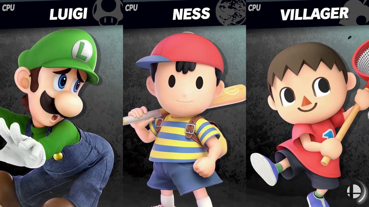 Super Smash Bros. Ultimate - Luigi vs Ness vs Villager