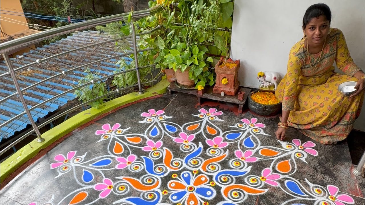 Full video 🌺 புரட்டாசி மாதம் ஸ்பெஷல் கோலம் #muggulu #kolam #rangoli #vidhyaprabhurangolidesigns 
