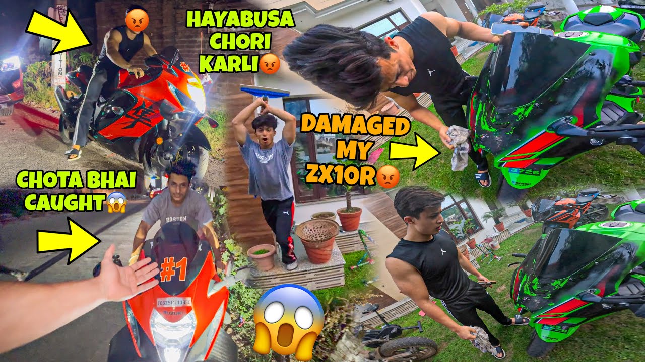 Hayabusa Chori😡 ki Chota bhai ne‼️ |  Damaged my Superbike for a PRANK video  My Family Vlogs 