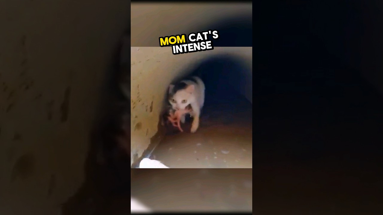 Эта героическая мама-кошка спасла своих котят из затопленной водосточной трубы 🥹💕 #здоровье