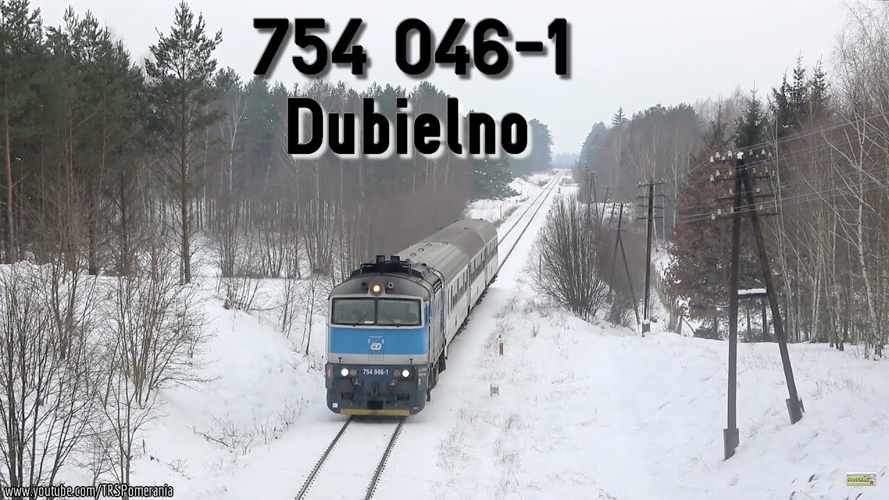 Głęboka zima w Borach Tucholskich: 754 046-1 mija Dubielno // Winter in Bory Tucholskie: ČD754 046-1