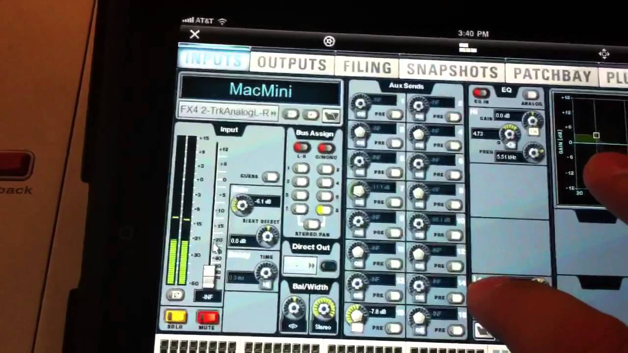 Venue console control via iPad