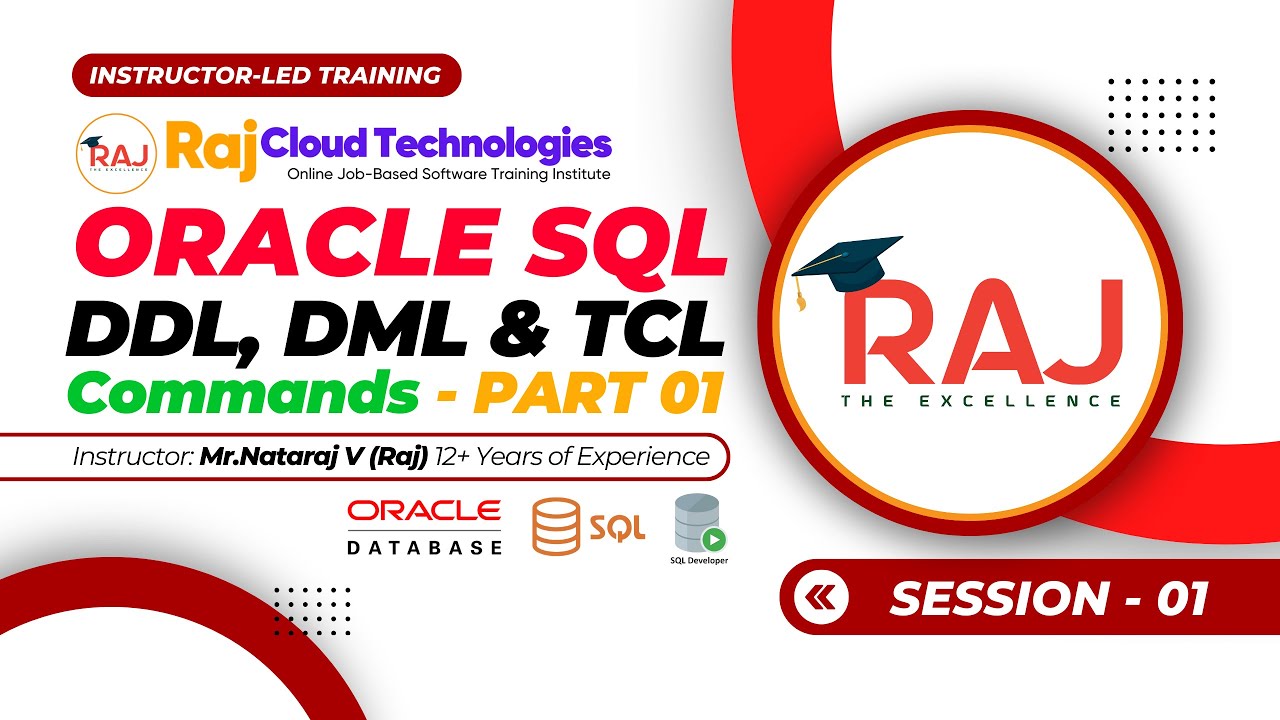 Session-1 Oracle SQL - DDL , DML and TCL Commands By Raj Cloud Technologies  #oracle #sqltutorials