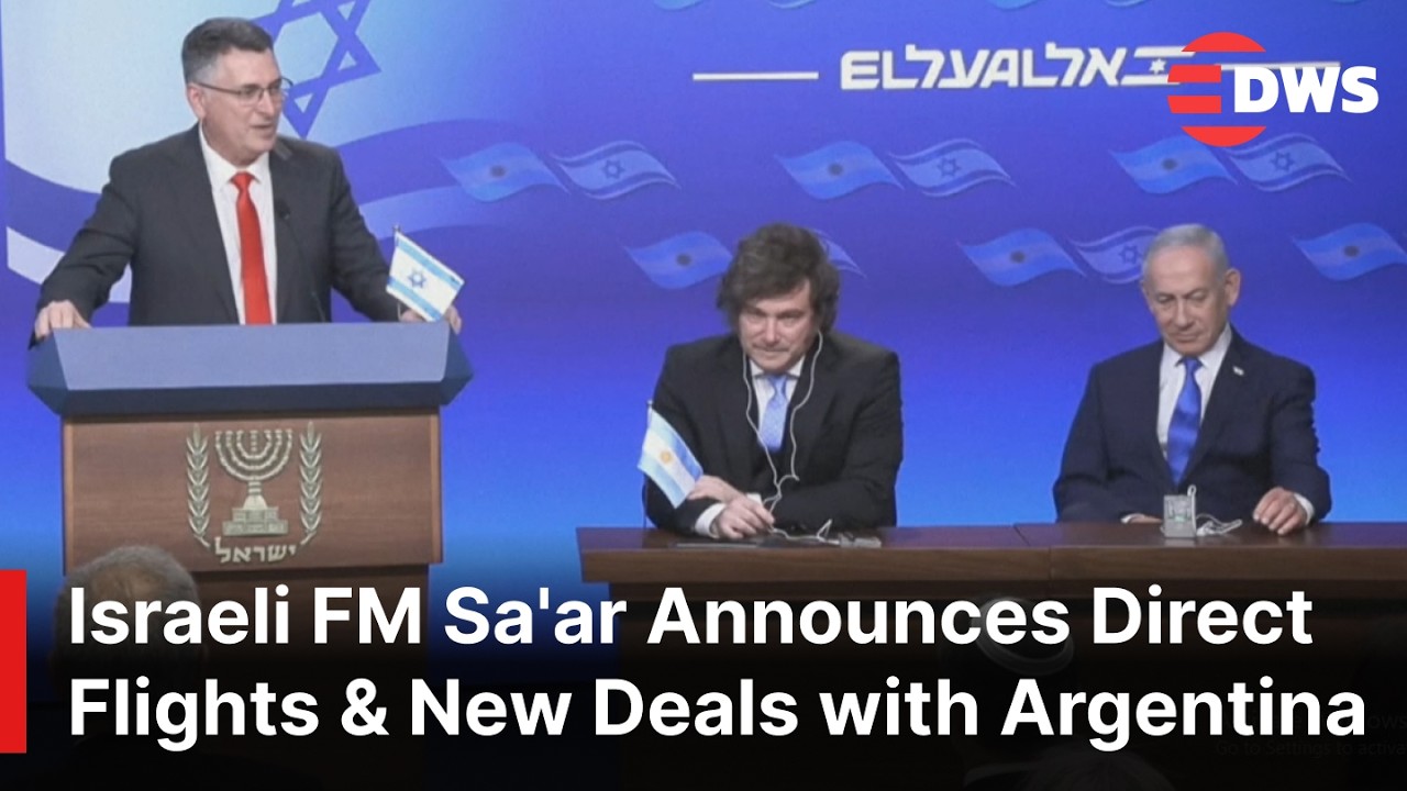 FULL SPEECH: Israeli FM Gideon Sa'ar Announces Direct Flights & New Deals with Argentina | AC1E
