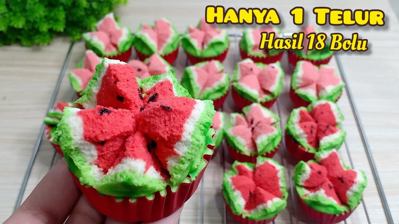 BUAT IDE JUALAN !!! BOLU KUKUS MEKAR MOTIF SEMANGKA ENAK SUPER LEMBUT
