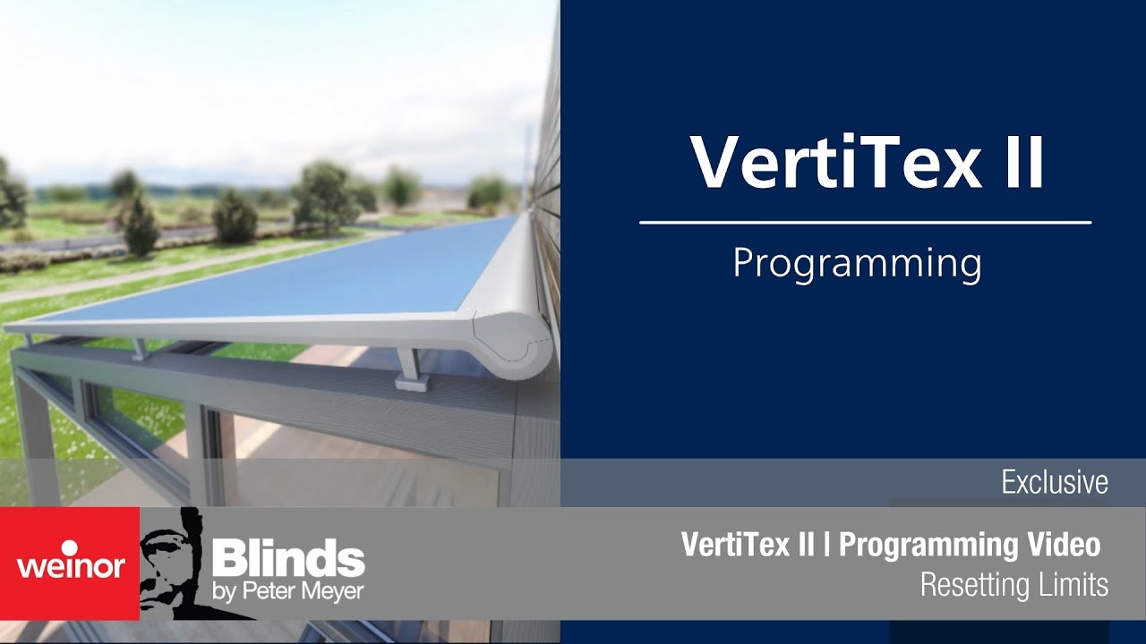 Weinor VertiTex II External Roller Blind | Programming Instructions for Resetting Limits
