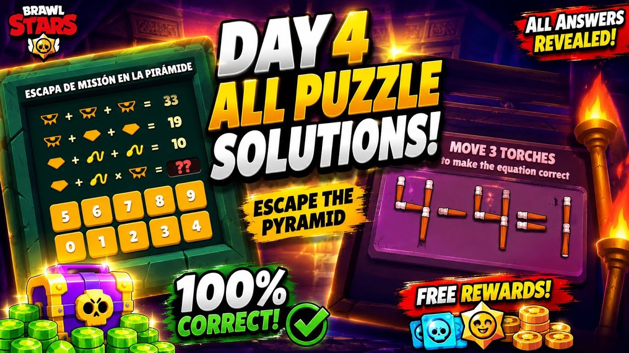 Escape the Pyramid Day 4 &ndash; All Puzzle Answers (100% Correct) | Brawl Stars