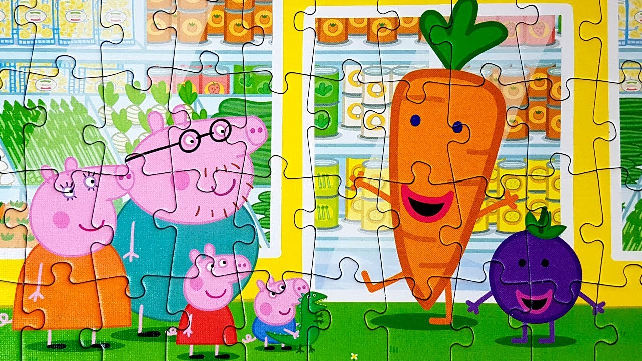 PUZZLE ŚWINKA PEPPA Puzzle Peppy i George'a ŚWINKA PEPPA i jej rodzina w sklepie LosPuzzles