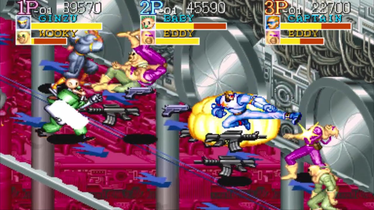 #39 Speedrun Captain Commando 3 players 1cc difficulty normal time 15min26s