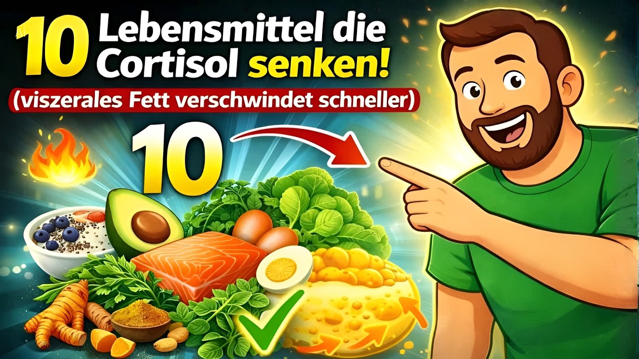 10 Lebensmittel die Cortisol senken (viszerales Fett verschwindet schneller)