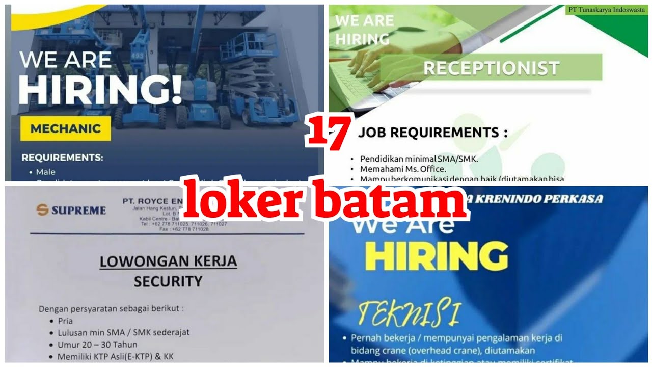 LOWONGAN KERJA BATAM 2022‼️ LOKER BATAM TERBARU HARI INI