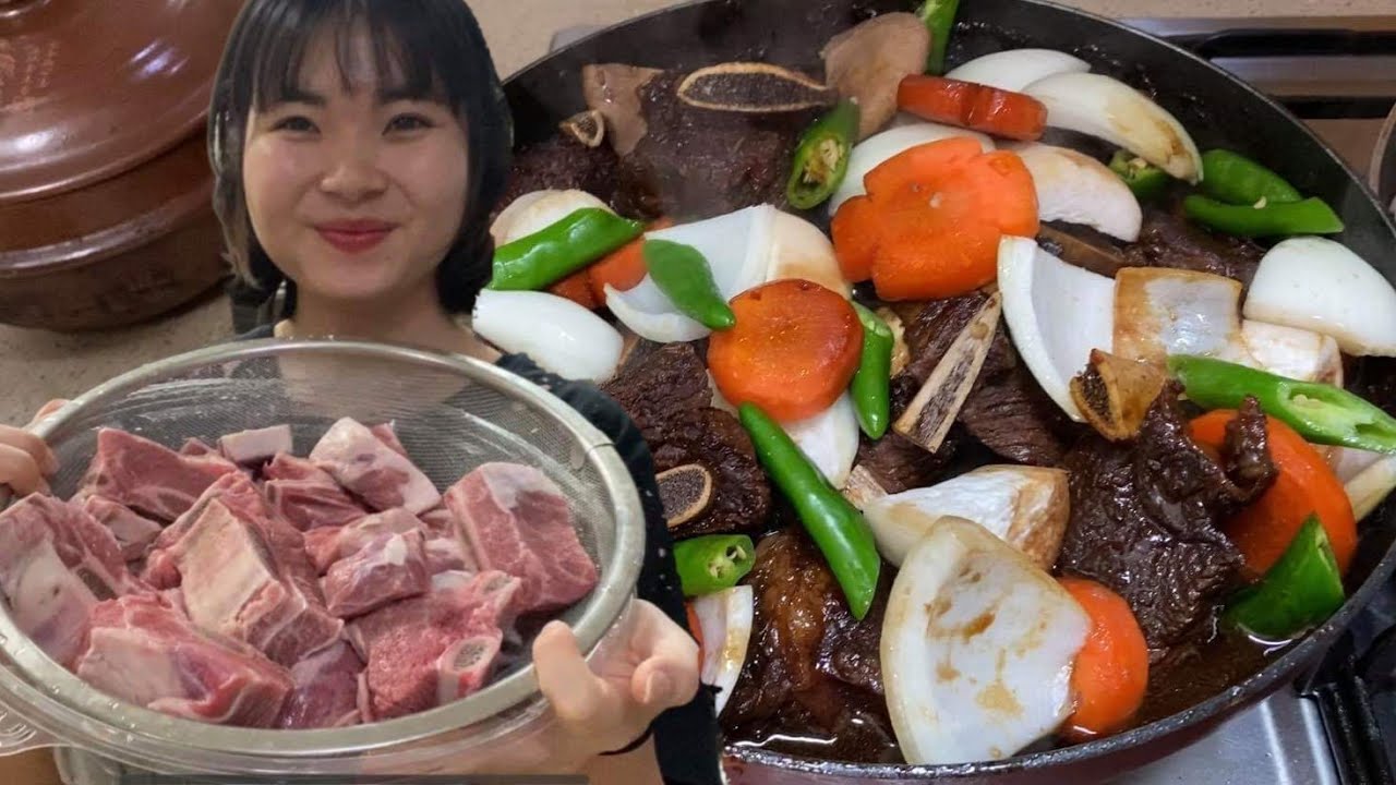 Vlog 128 |D&acirc;u Việt nấu m&oacute;n sườn b&ograve; hầm갈비찜 cả nh&agrave; đều bất ngờ