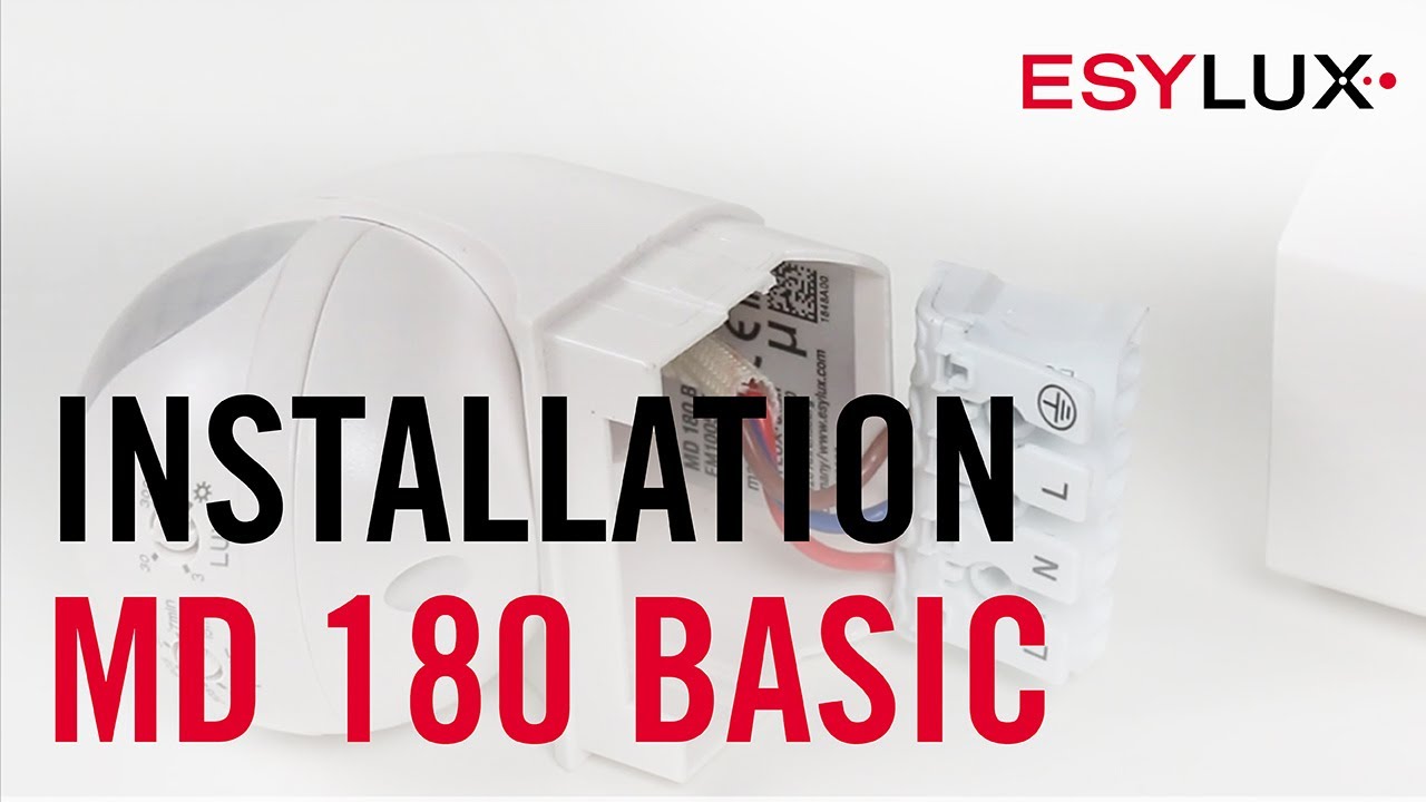 Détecteur de mouvement MD 180 BASIC L facile à installer I ESYLUX I Montage et installation