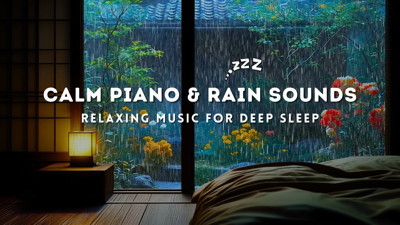 Relaxing Sleep Music with Rain Sounds in Warm Room - Meditation Music, Deep Sleep and Stress Relief