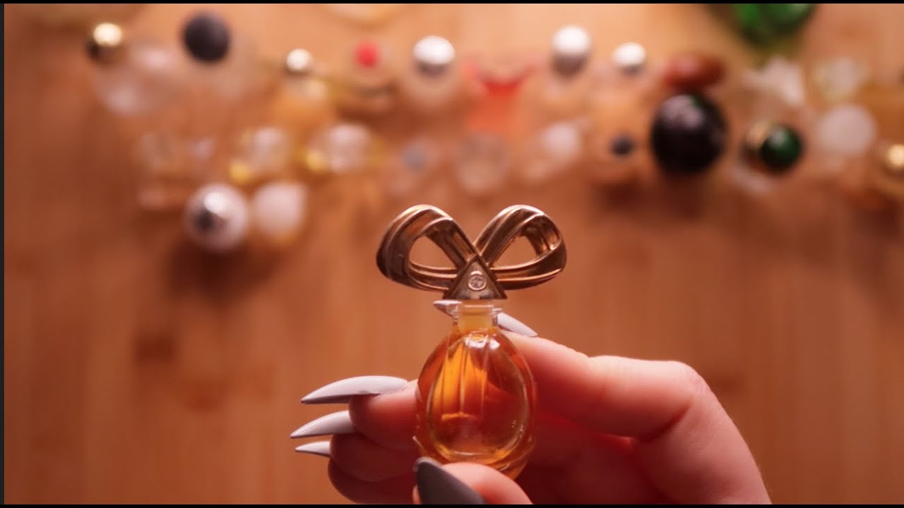 ASMR Vintage Large & Small Perfume Bottles (glass tapping and whispers)
