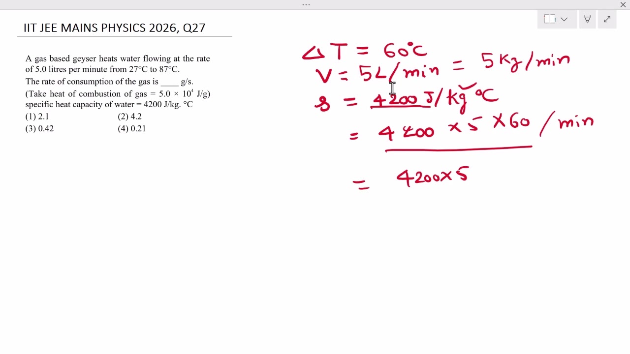 JEE Mains 2026 | Physics | Heat & Thermodynamics